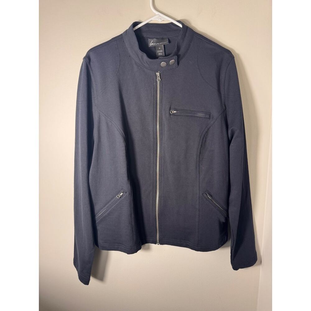 NWT Lane Bryant Womens Black Zipper Front Jacket Moto Style Size 18